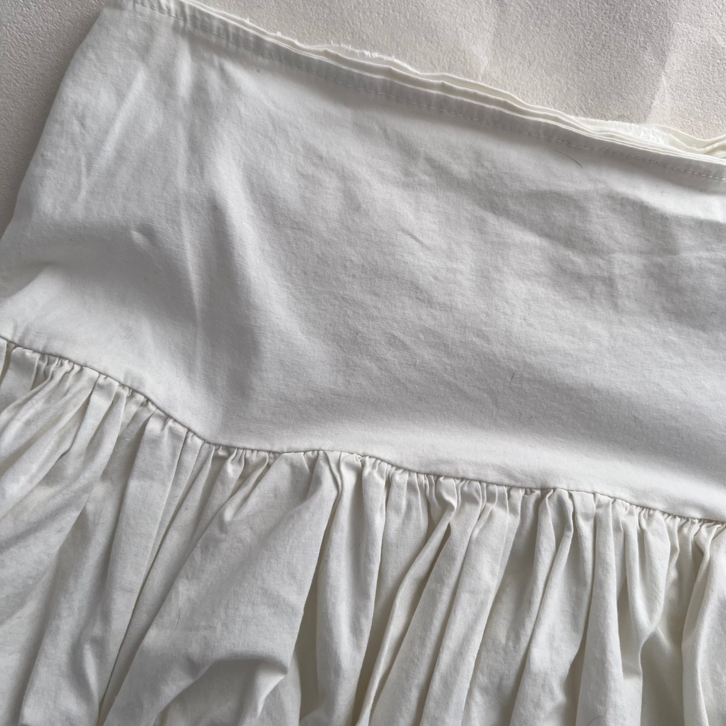 Prairie White Ruched Flared Broderie Anglaise Midi Skirt