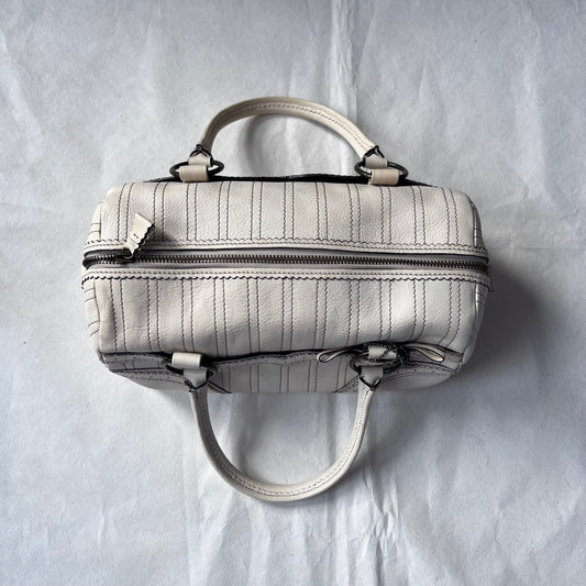 Anna Sui Balletcore Off White Panelled Boxy Handbag