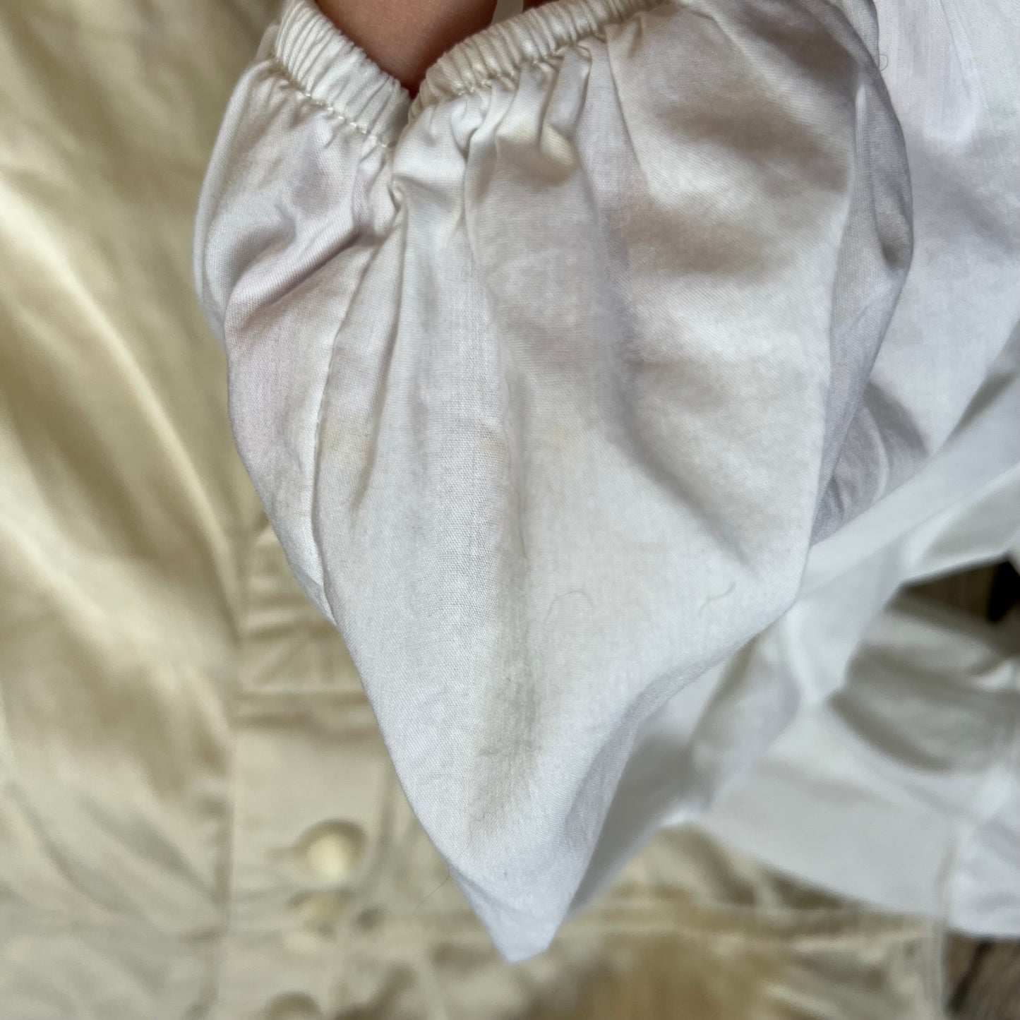 Siste's White Long Sleeve Ruffle Lace Blouse Top