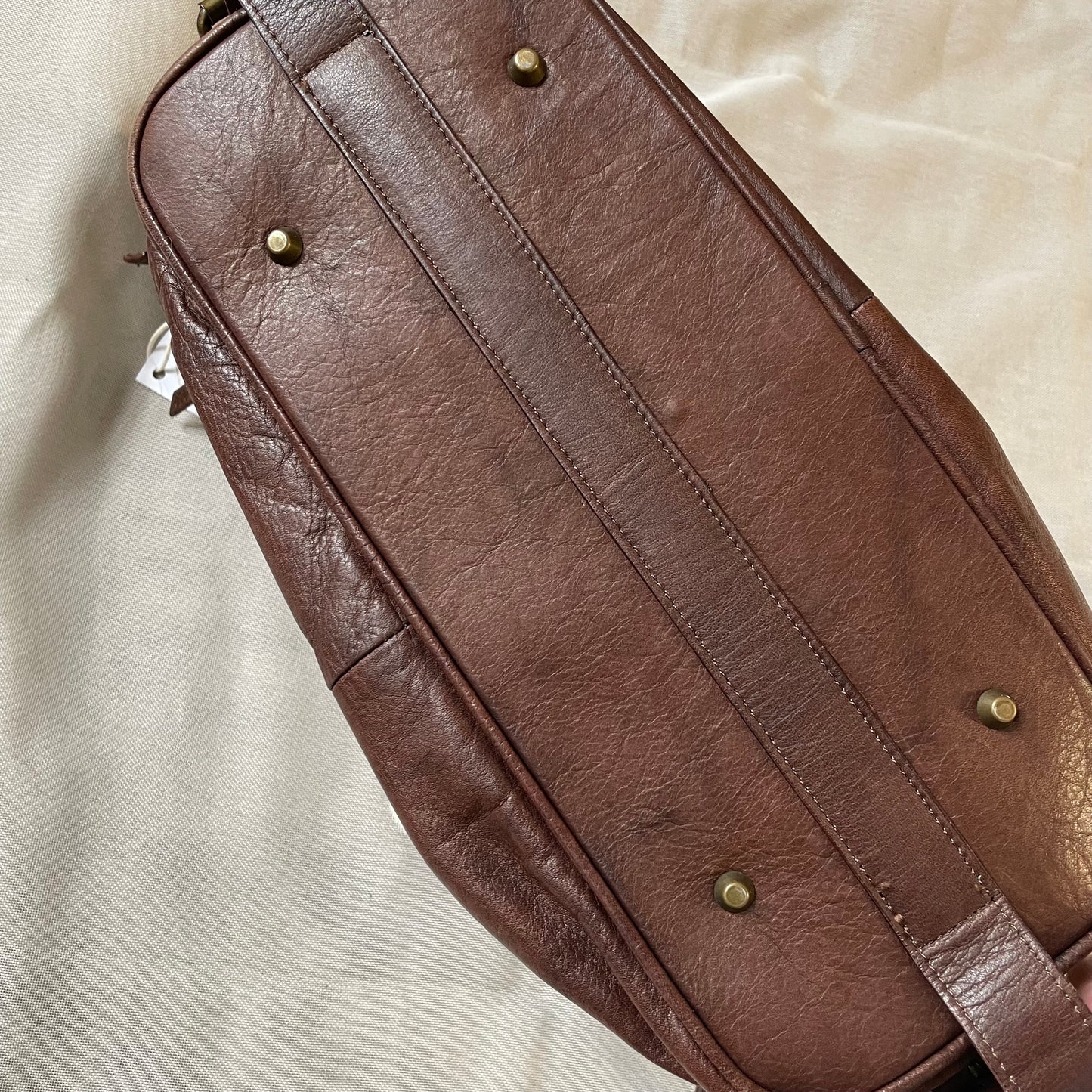 vintage oversized longobardi cow print pony hair x brown leather buckle bag