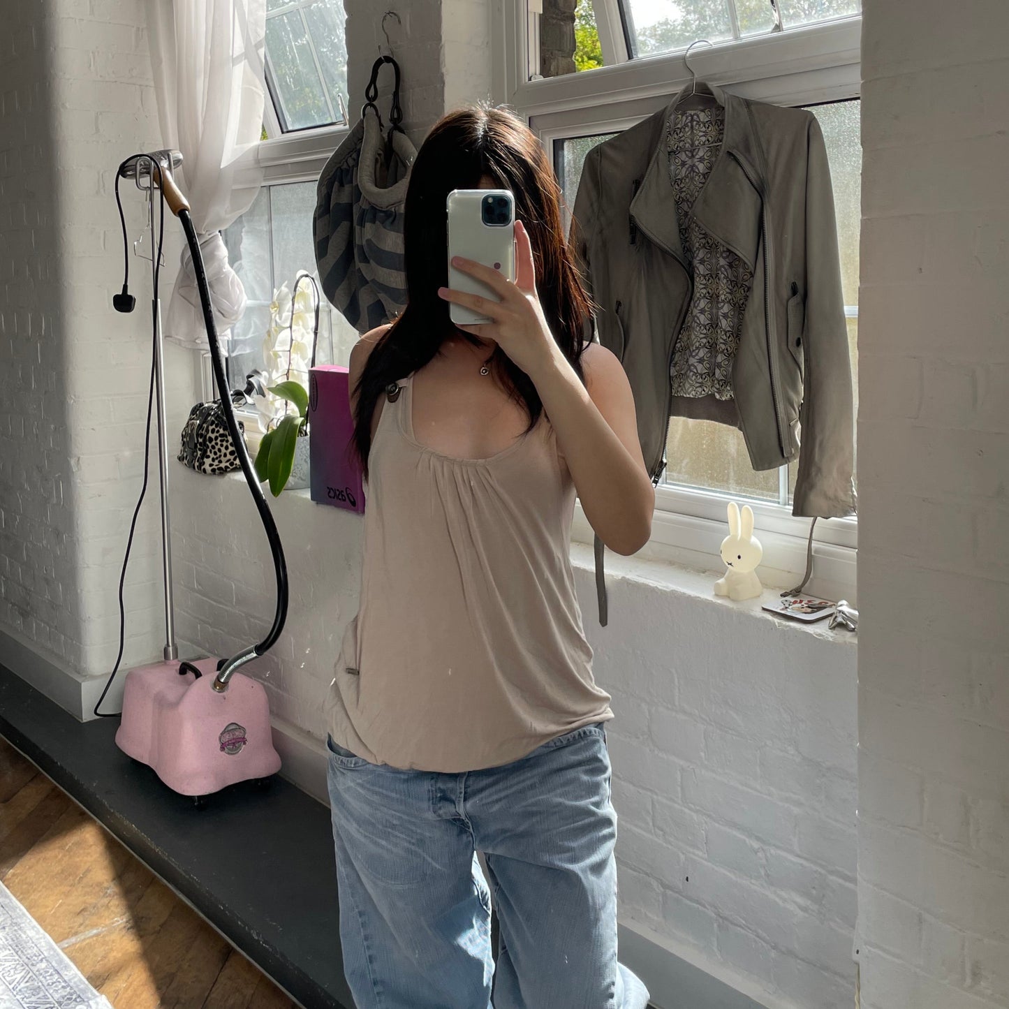 米色西部实用皮革饰带束腰背心