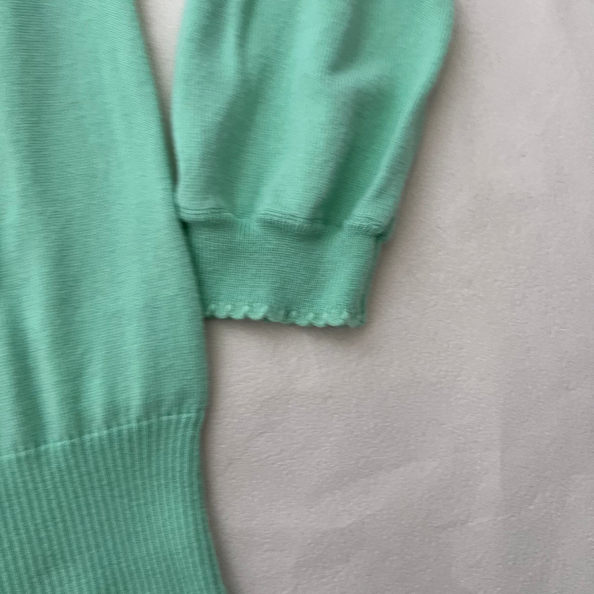 Cynthia Rowley Mint Green Scallop Collar Ribbon Knit Top
