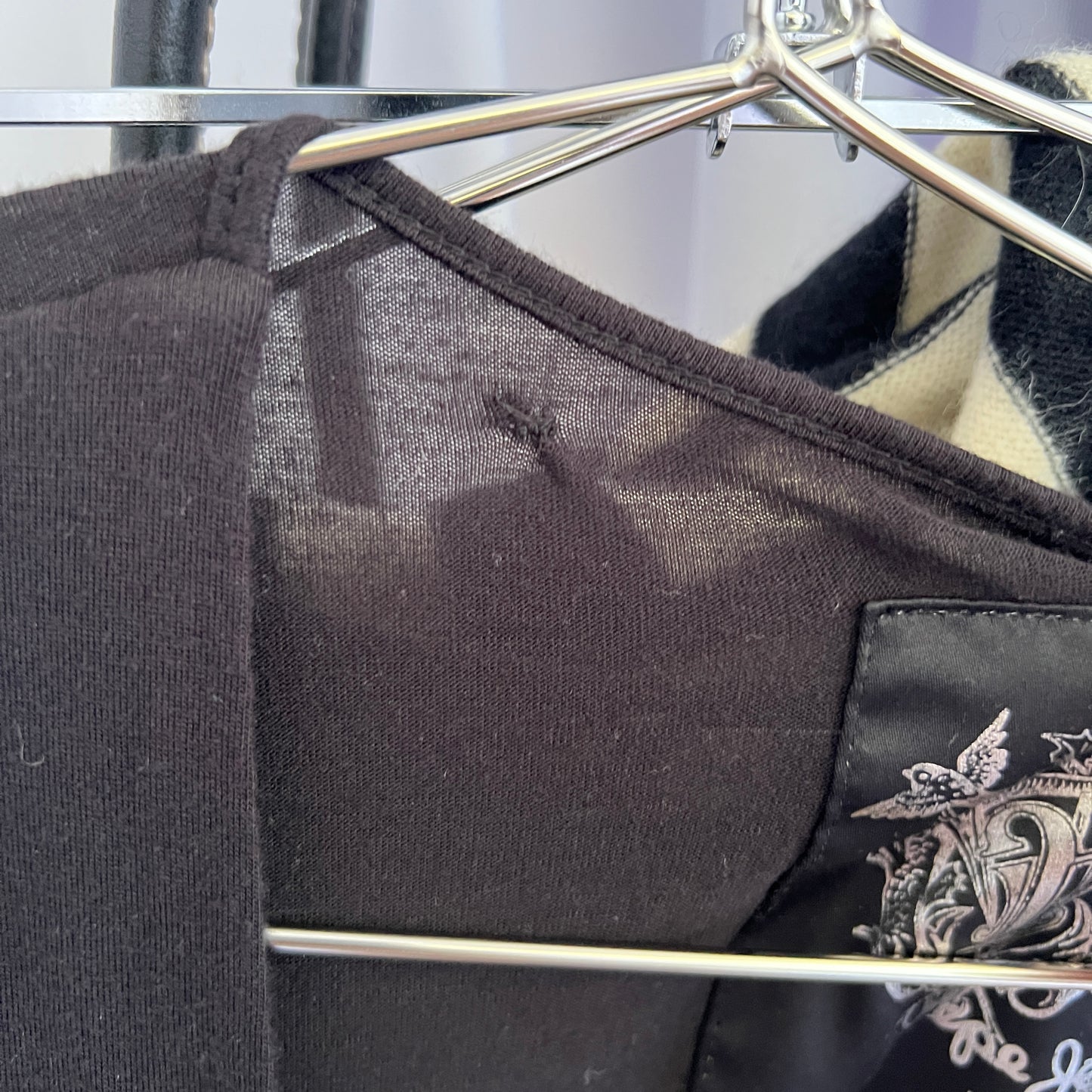 Black Pepe Jeans Ruched Drop Waist Tunic Top