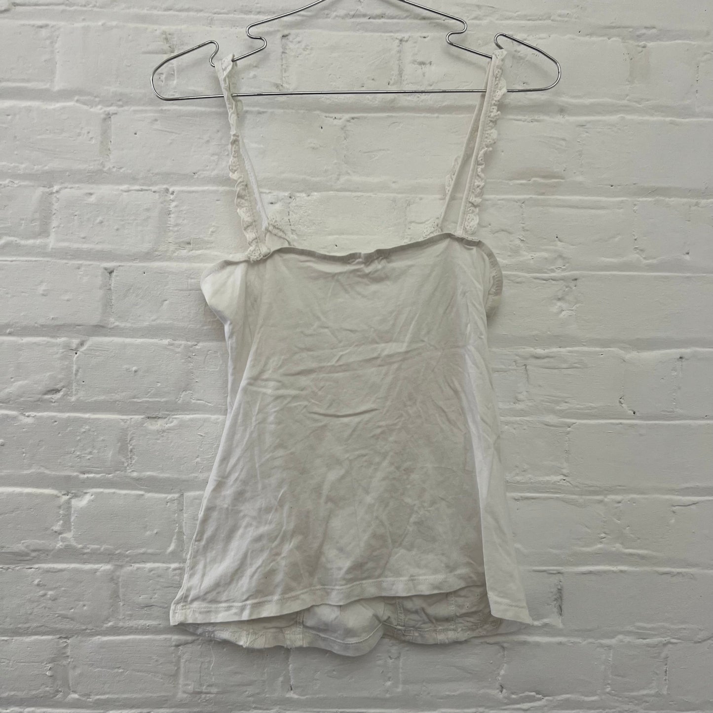 White Venca Babydoll Crochet Knit Broderie Anglaise Camisole