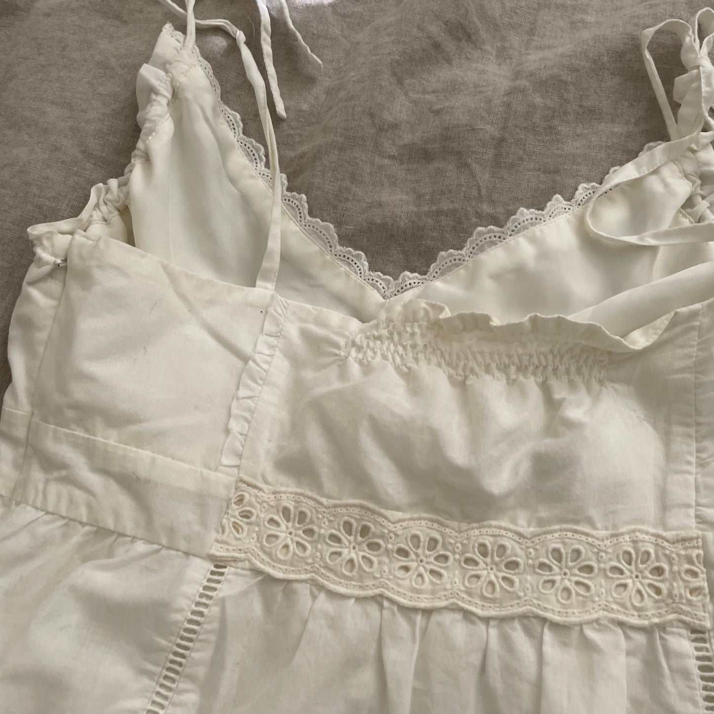 broderie anglaise prideglide ivory white babydoll camisole