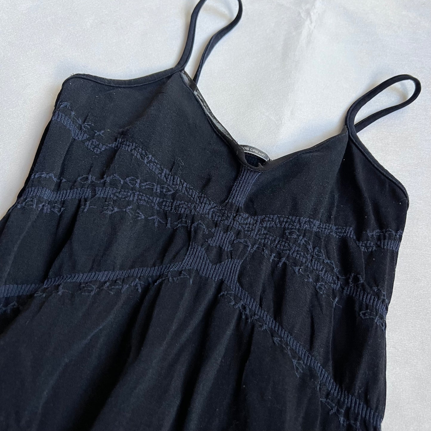 marithe francois girbaud navy fitted long camisole/mini dress