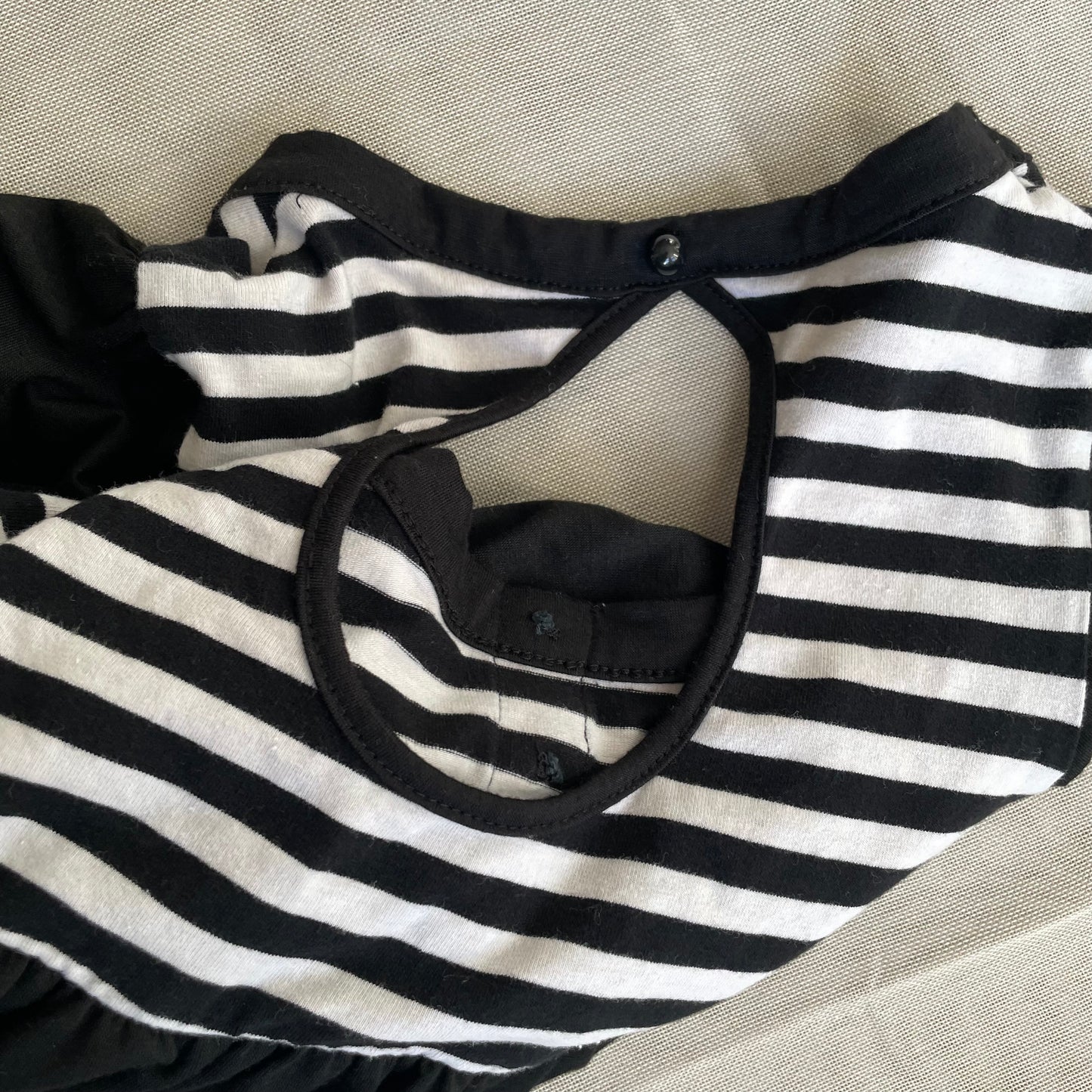 preppy pumpkin back striped babydoll keyhole back tunic blouse