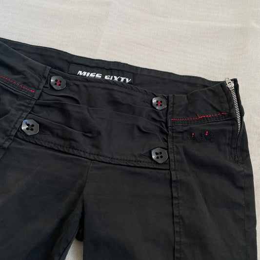 miss sixty black corpcore utility sailor button capris