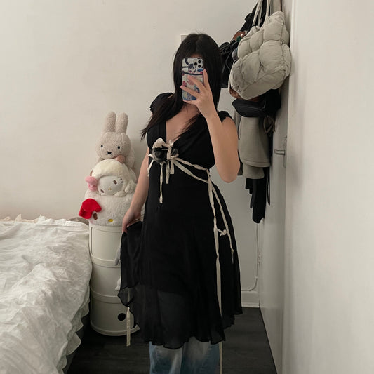 rebecca taylor black silk midi dress