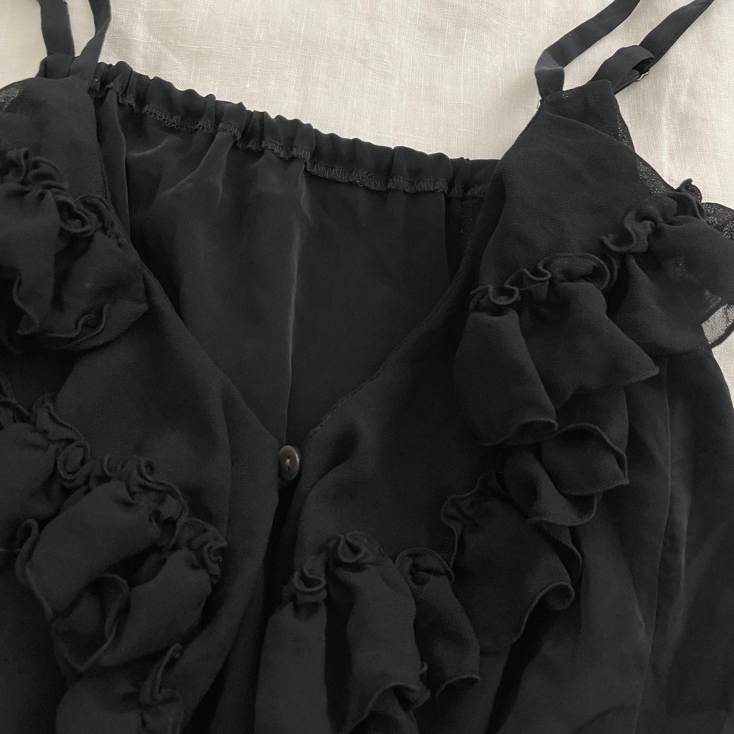 grace continental romantic dainty ruffle zip camisole