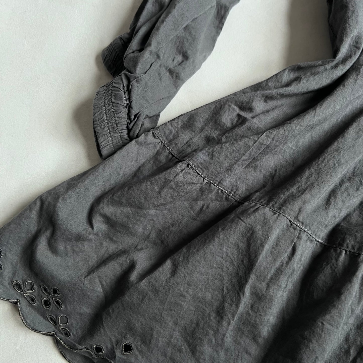 Purple Grey La Mode Est A Vous 3/4 Puff Sleeve Babydoll Tunic Blouse