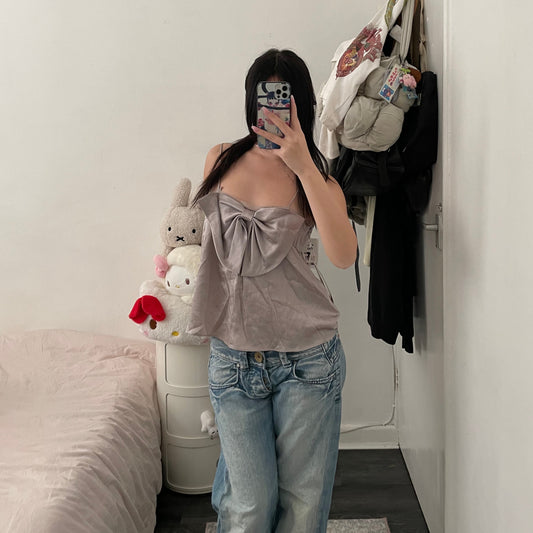 romantic coquette jill stuart lilac silky bow babydoll camisole