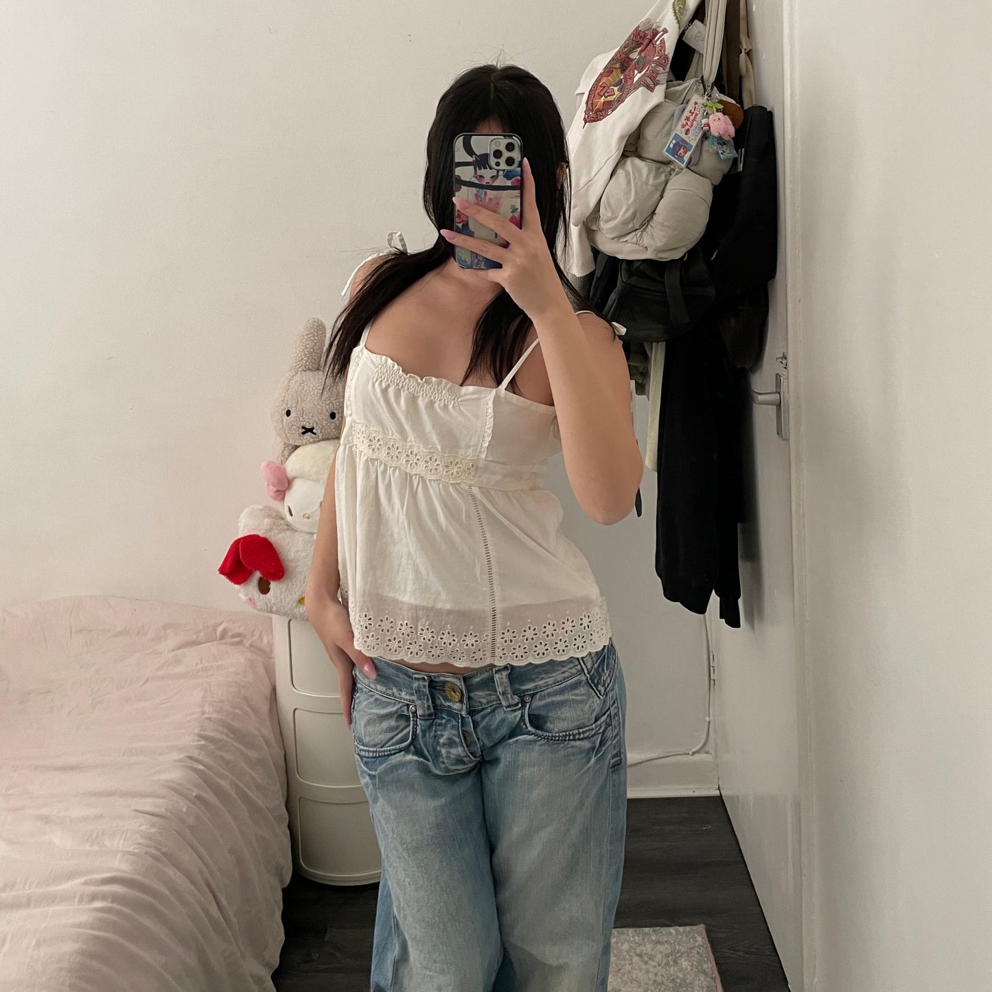 broderie anglaise prideglide ivory white babydoll camisole
