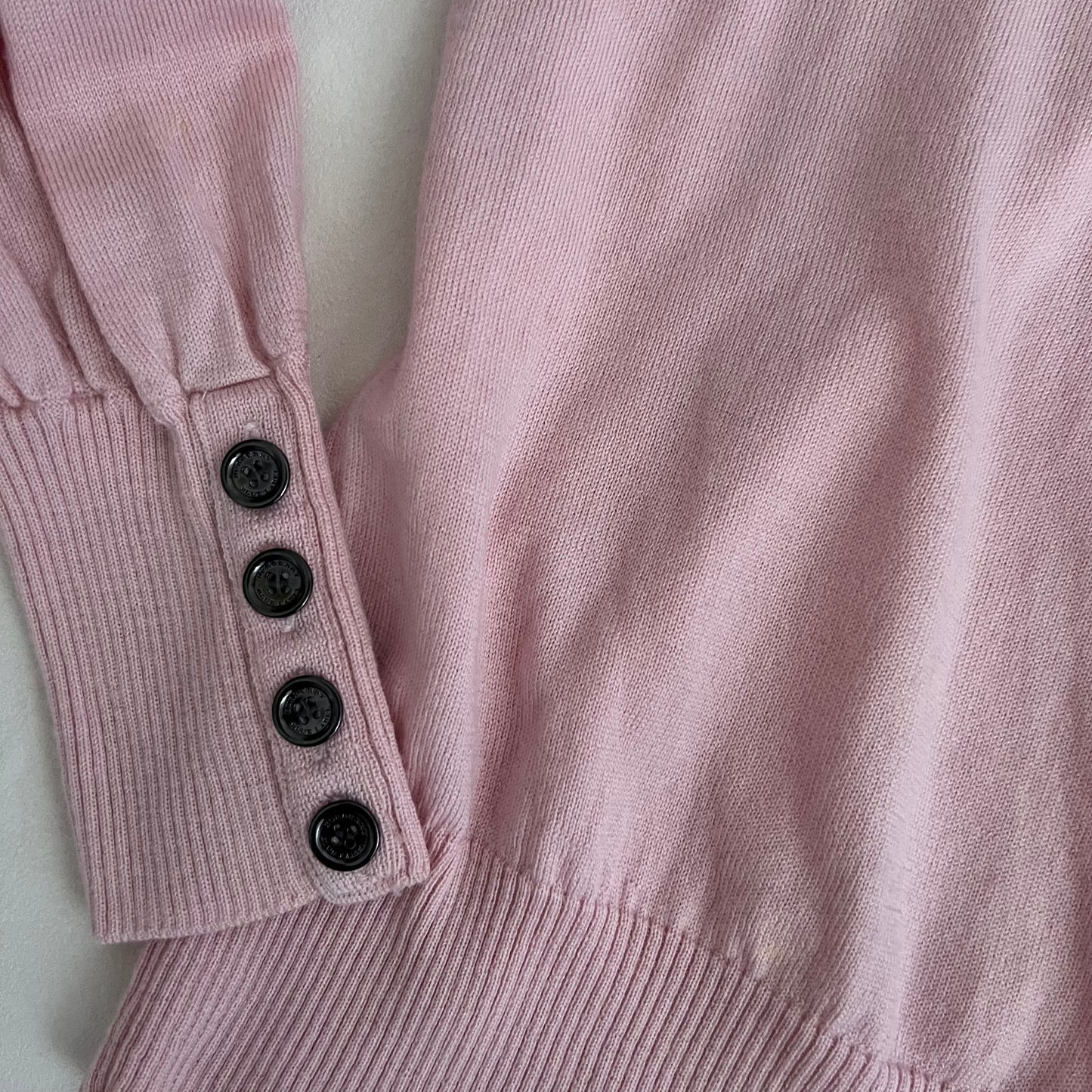 Burberry Blue Label Candy Pink Long Sleeve Wool Knit Sweater