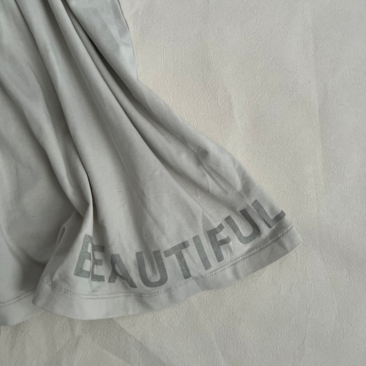 Cop Copine Grey White Beautiful Text Pleated Tunic Babydoll Top