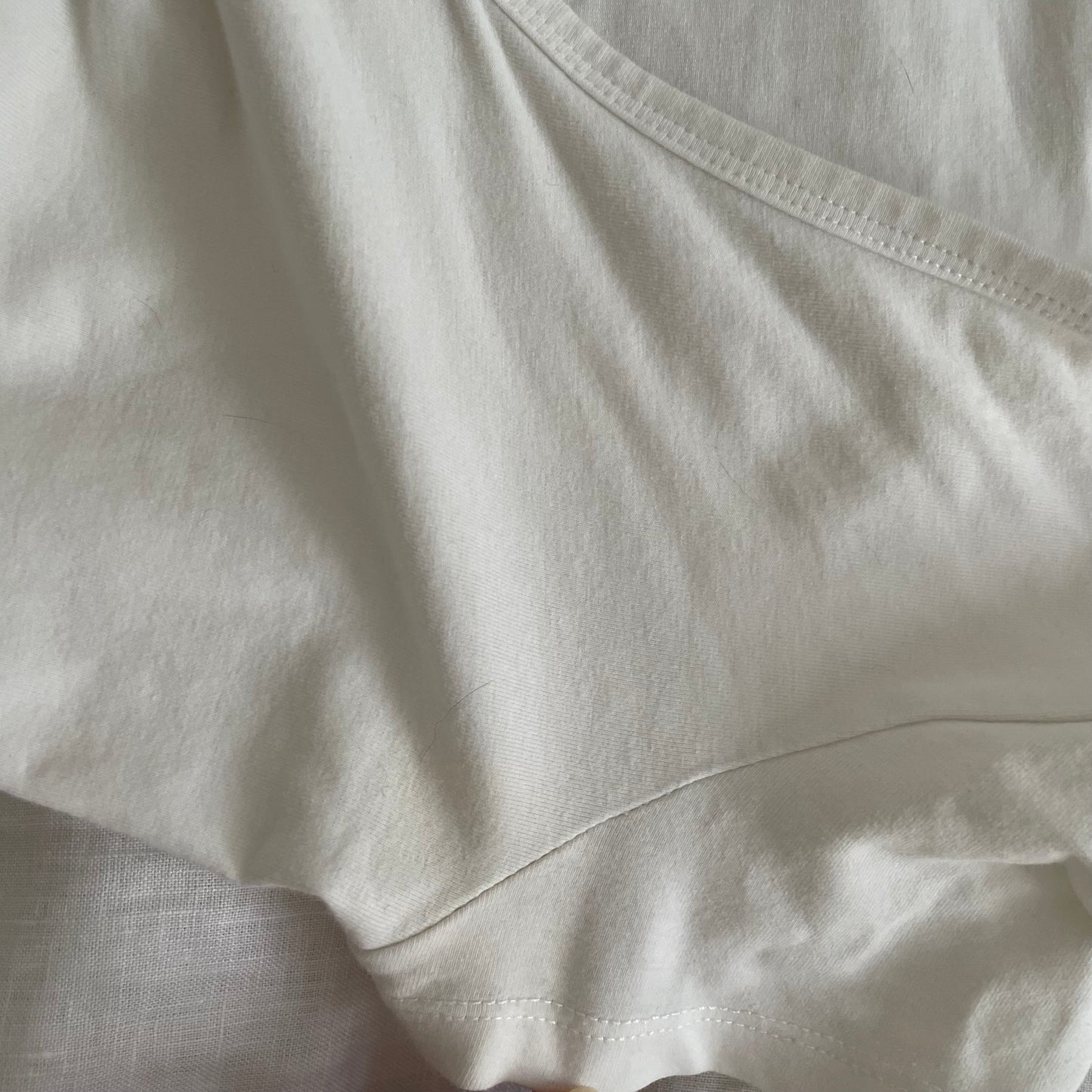 fornarina white ruched cap sleeve apple sequin top