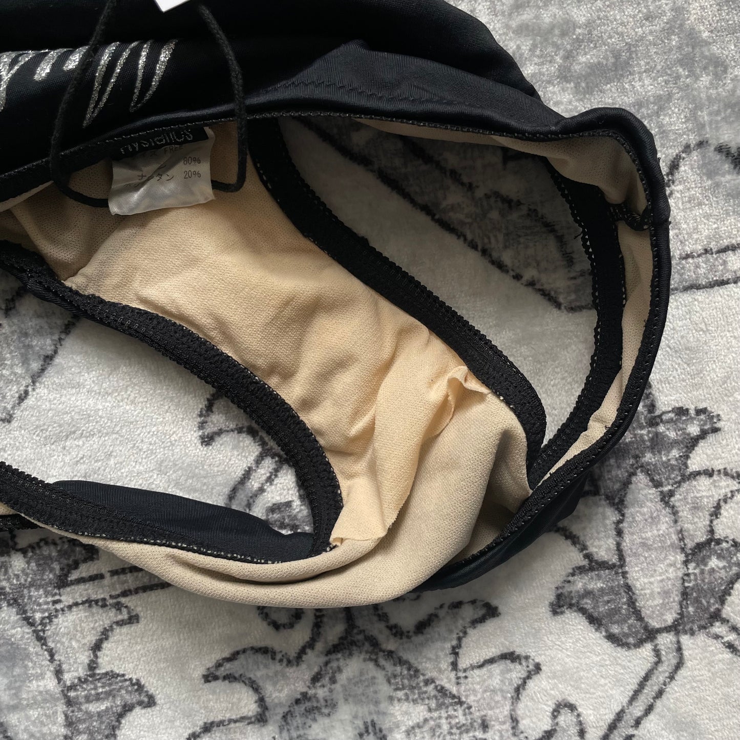 hysteric glamour hysterics black diamante silver muse star embroidery two piece bikini set