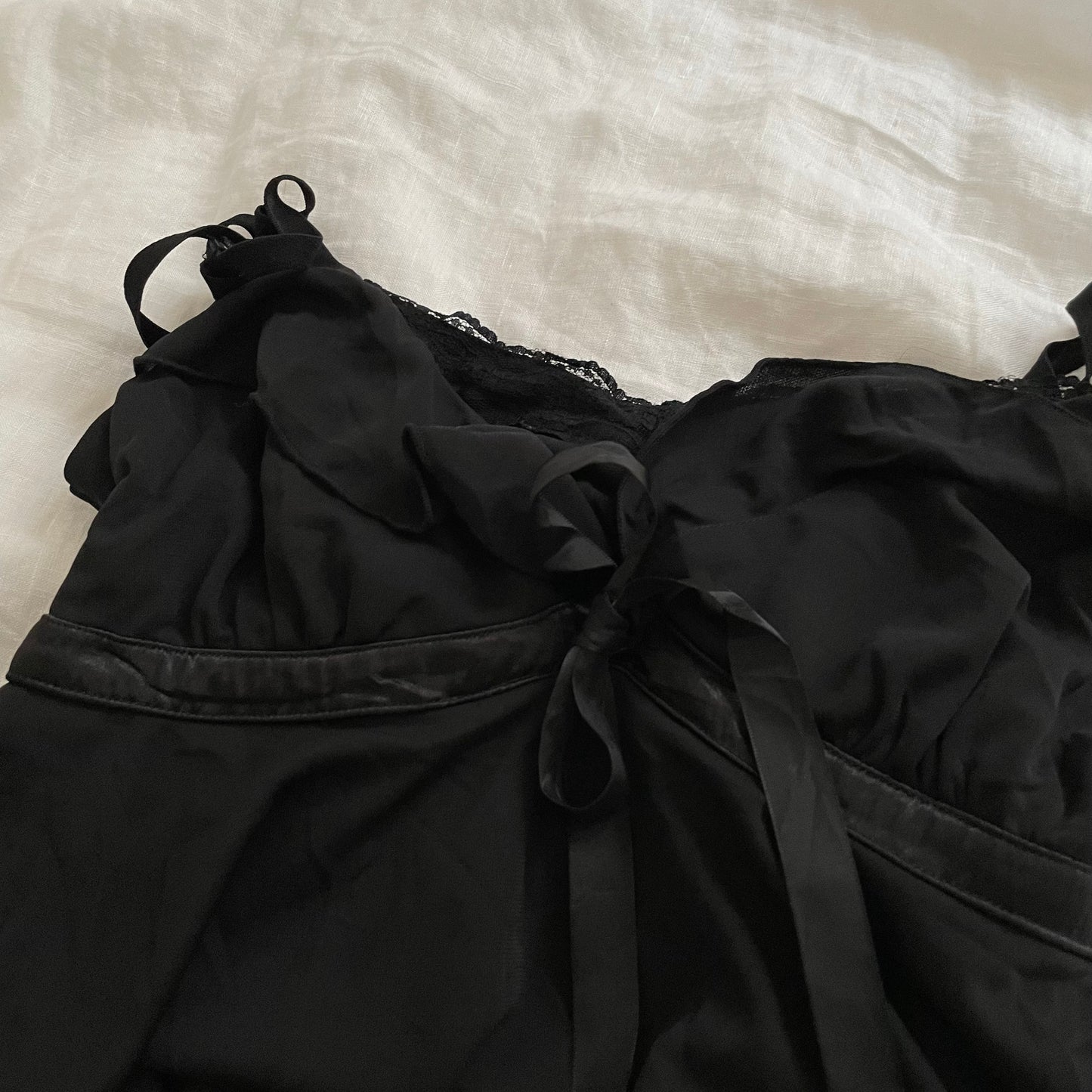 aries black frilly layered lacey bustier midi dress