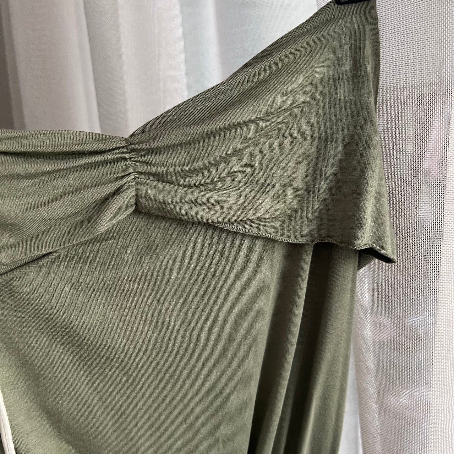Khaki Reds Boho Eurosummer Ruched Drop Waist Charm Bandeau Tunic