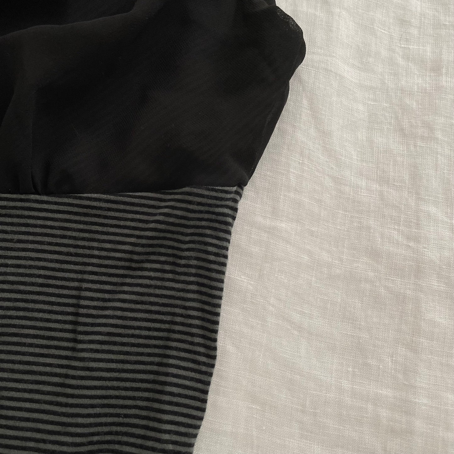 fornarina black teal draped striped sleeveless top