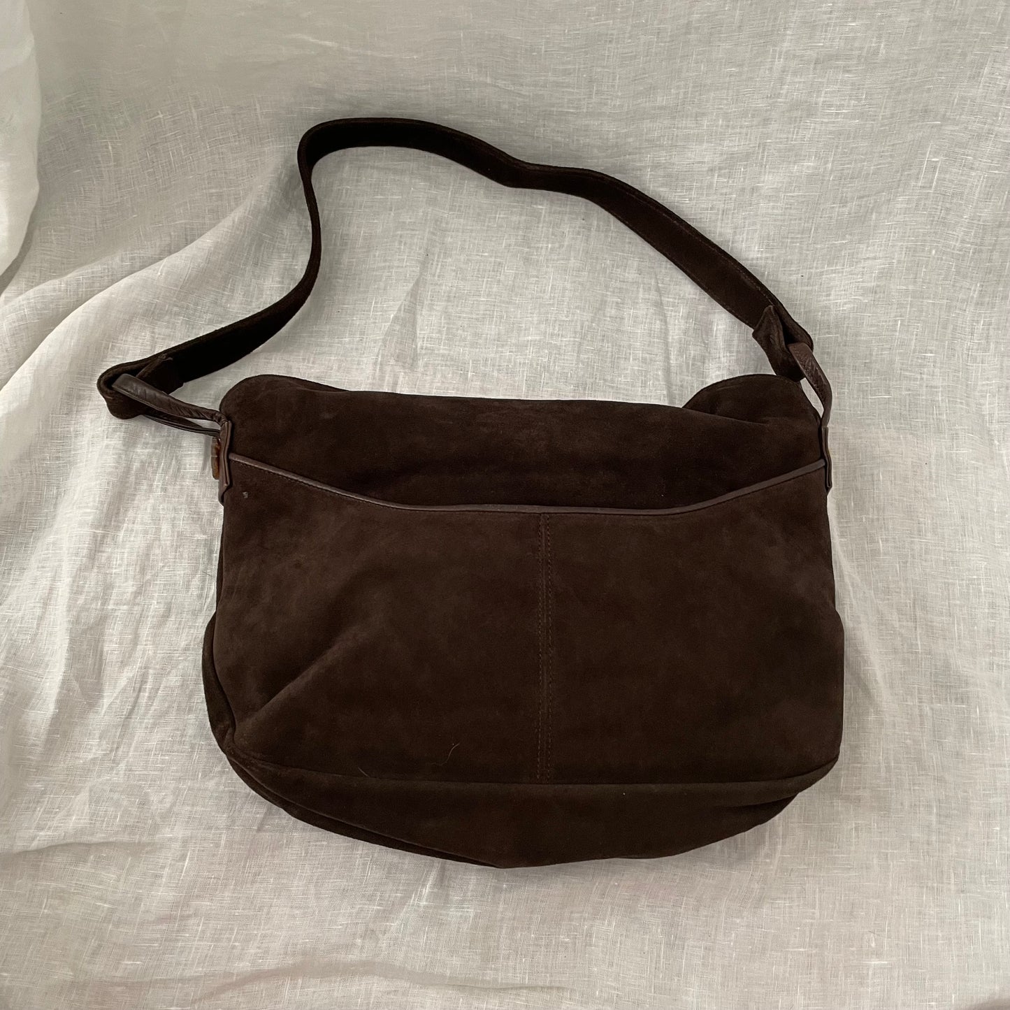 vintage marni brown suede rabbit design shoulder bag with cute mixed button detail