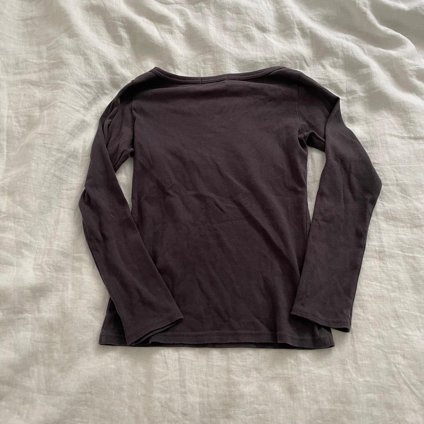 hysteric glamour 90s vintage faded purple long sleeve clover pink lottery graphic top
