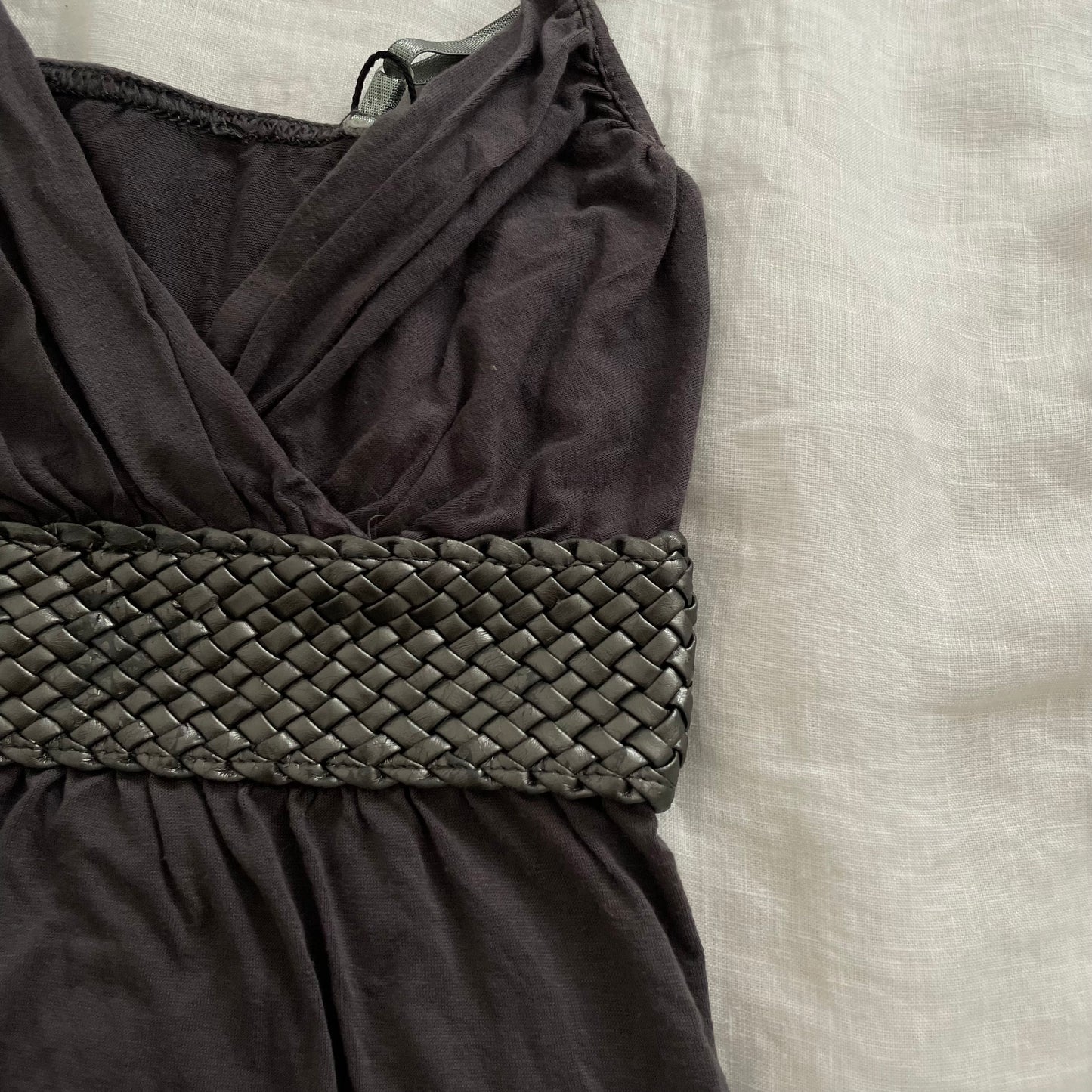 taupe purple boho eurosummer metallic braided waist belt camisole