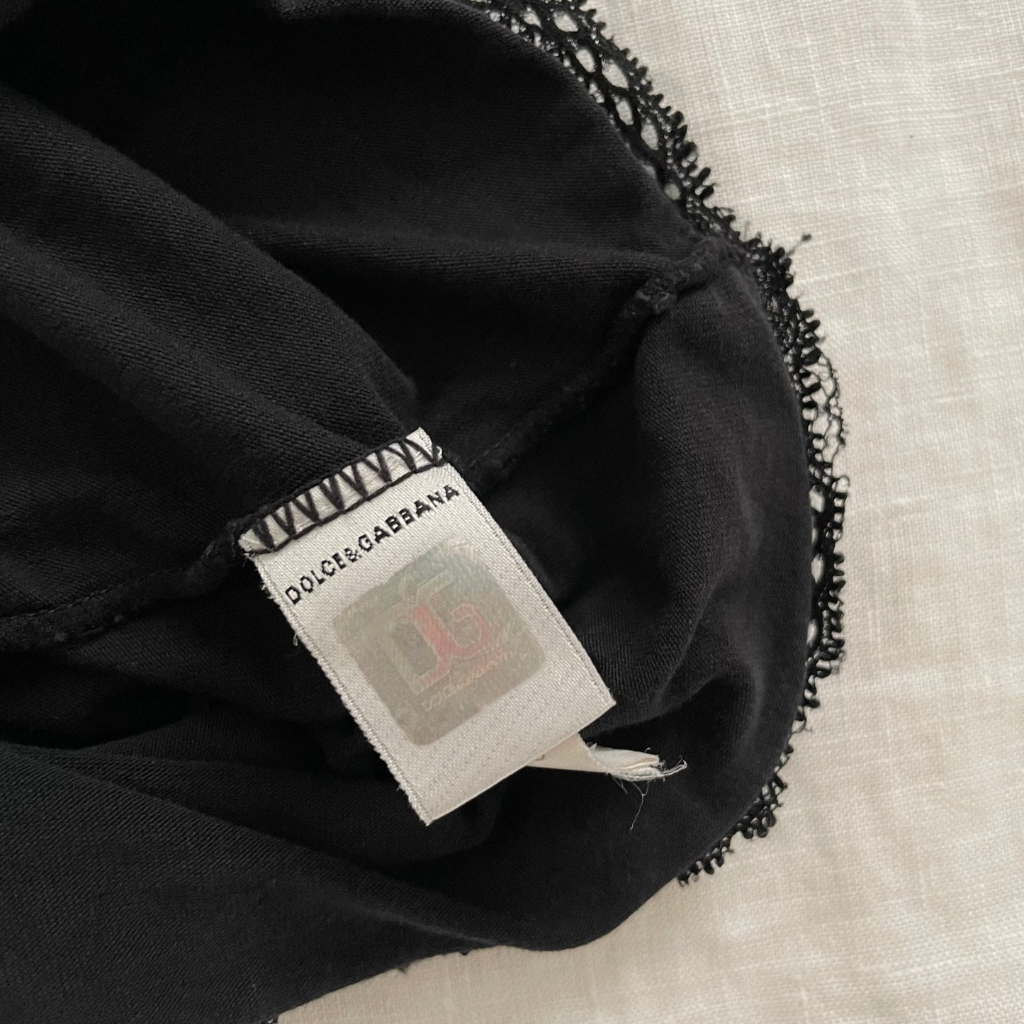 dolce & gabbana balletcore black flared babydoll ornamental charm camisole