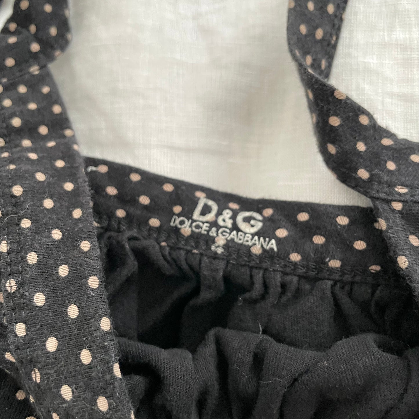 preppy dolce & gabanna black polka dot tunic puffy camisole top