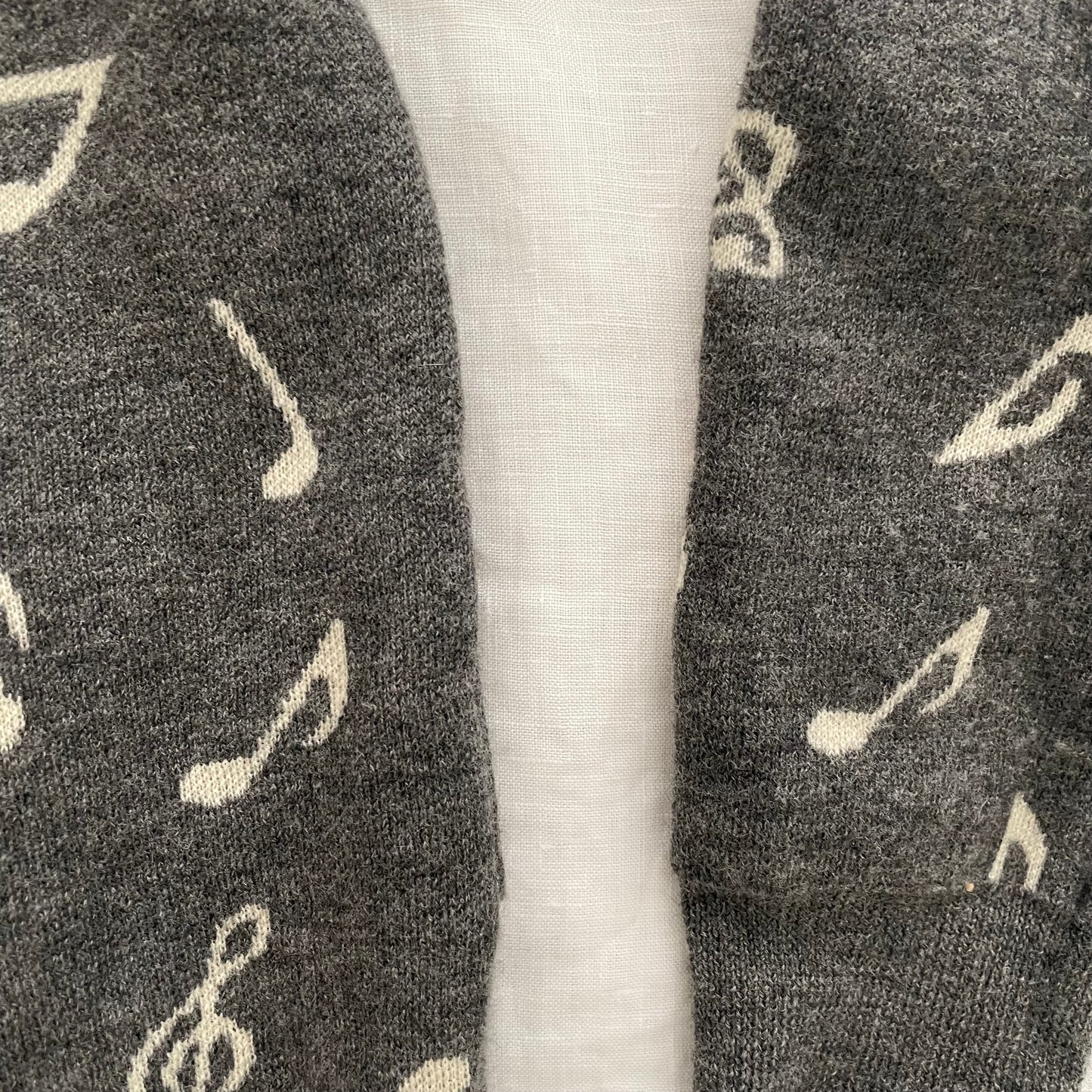 grey hysteric glamour thee hysteric xxx musical note print long sleeve cardigan
