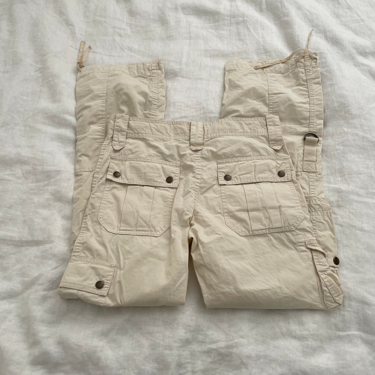 vintage hysterics off white cream straight leg cargo pants