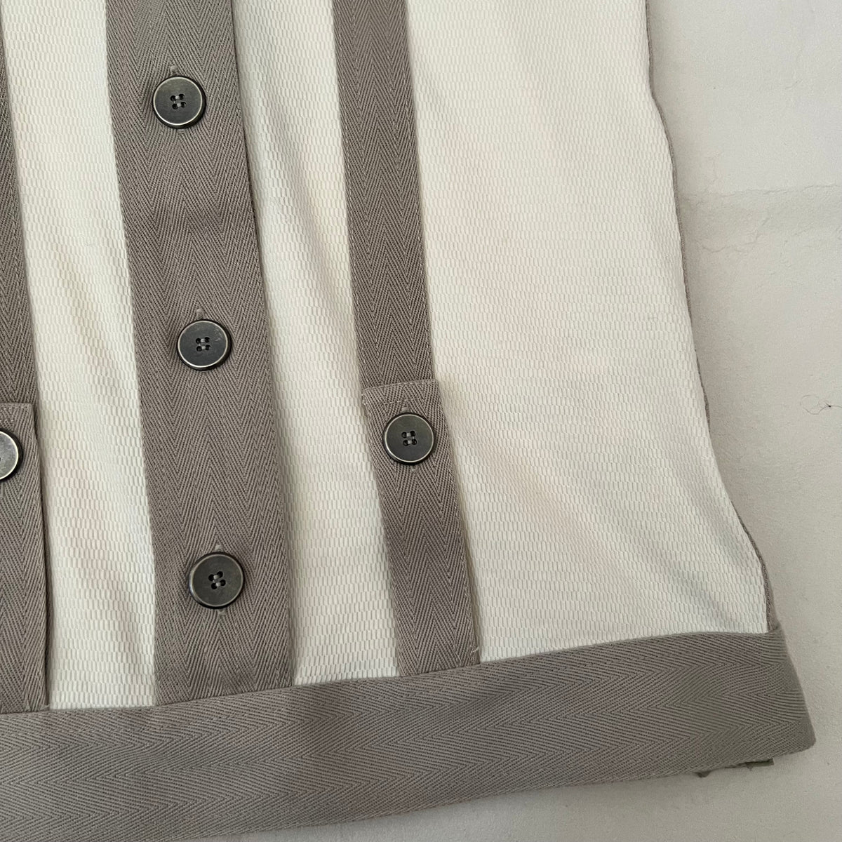 Adidas x Stella Mccartney Off White Taupe Striped Lace Up Vest
