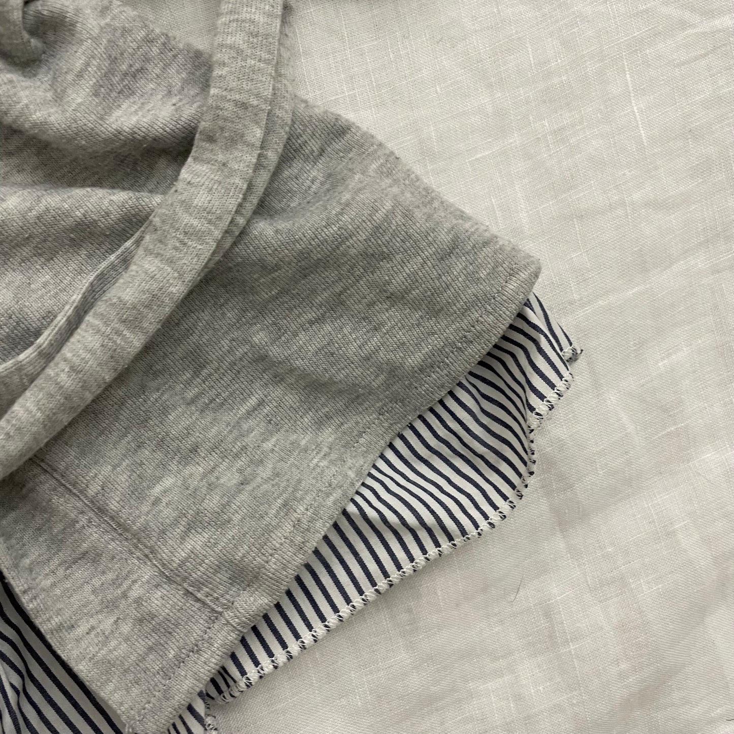 glam 2nd grey short sleeve faux layered cardigan striped babydoll top two in one