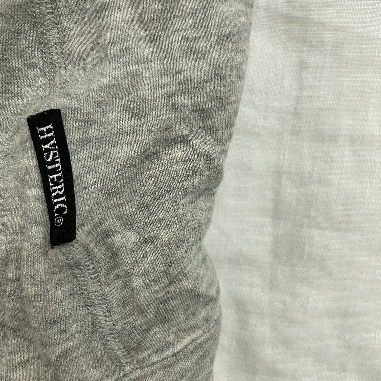vintage hysteric glamour coquette grey lace ruched long sleeve hoodie