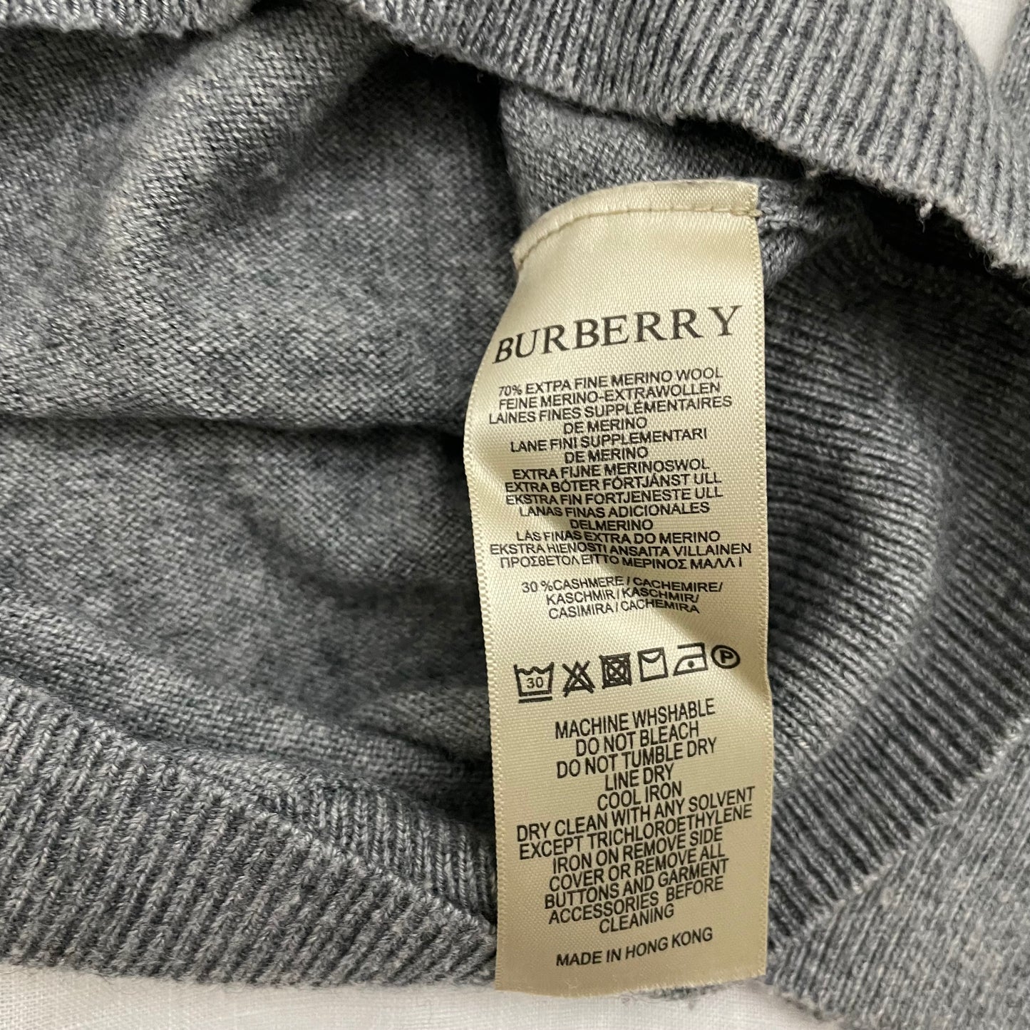 burberry brit grey long sleeve knit grommet detail nova check print jumper