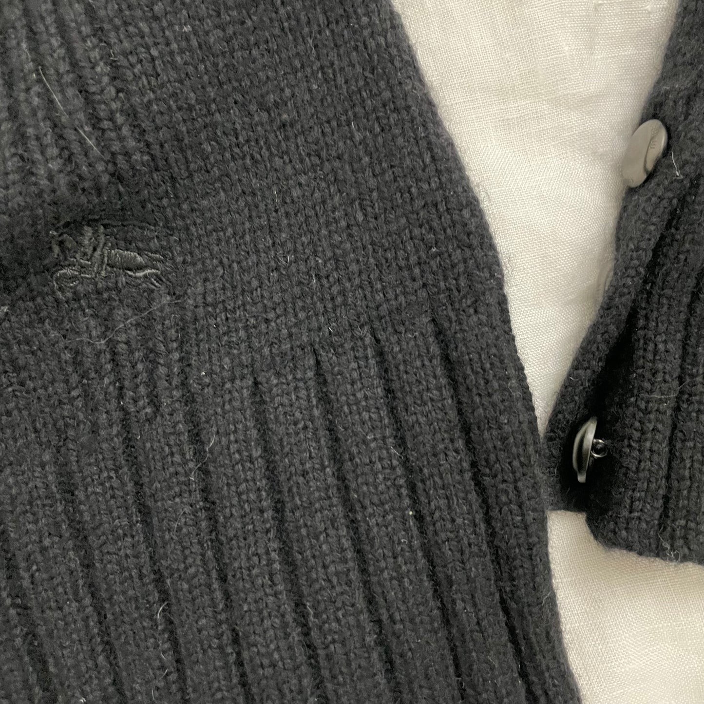 burberry london black utility military style shoulder knit cardigan jacket