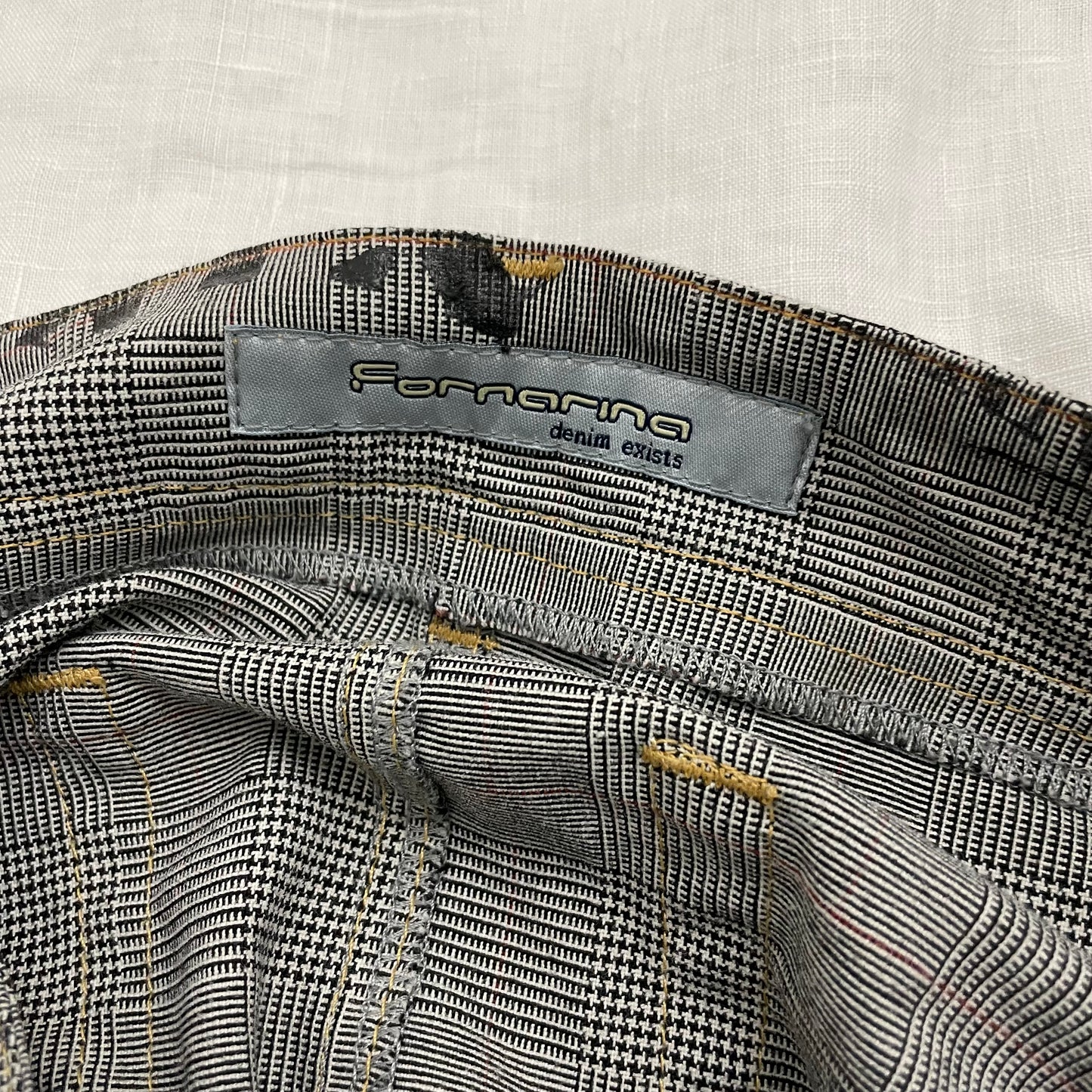 fornarina graphic text print check fornarina grey a line midi skirt