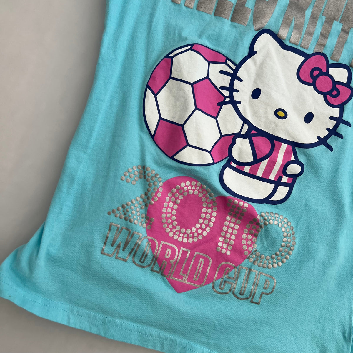 Turquoise Hello Kitty Heart 2010 World Cup T Shirt