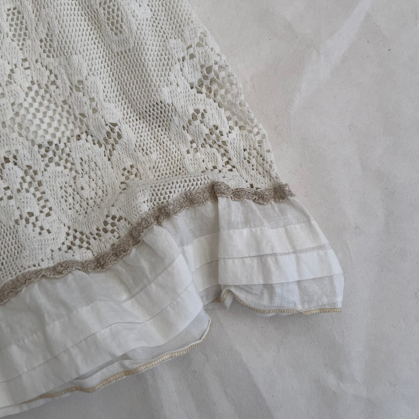 Rinascimento Romantic White Broderie Anglaise Lace Ruffle Hem Midi Skirt