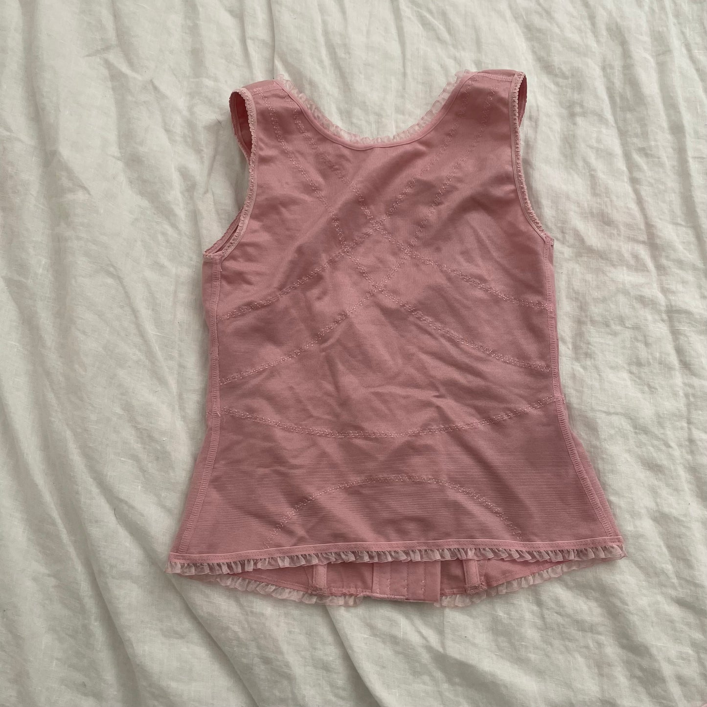 pink chabi fitted corset top with cute ribbon bow charms
