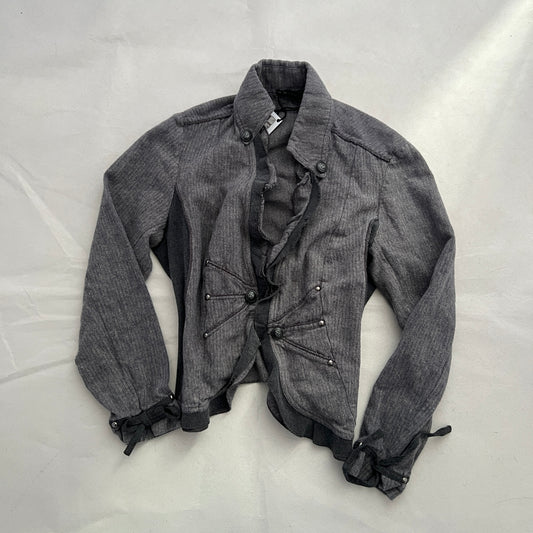 Vintage Extenzo Paris Grey Collared Frill Jacket