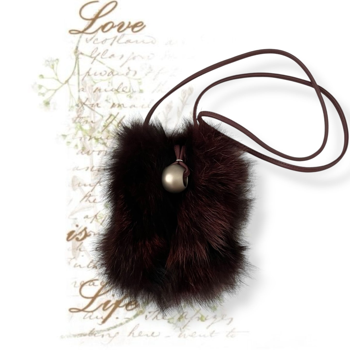 lanzetti bordeaux rouge fur x leather crossbody bag with silver bead detail