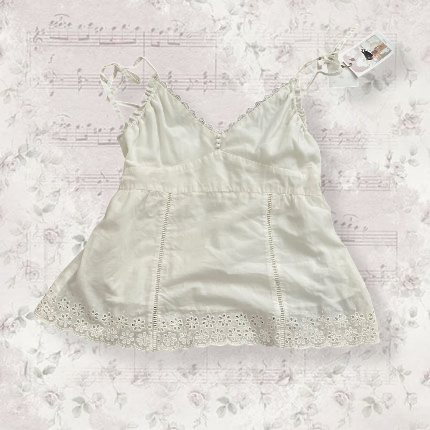 broderie anglaise prideglide ivory white babydoll camisole