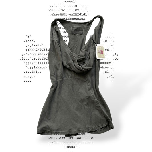 allsaints grey draped front sleeveless vest top