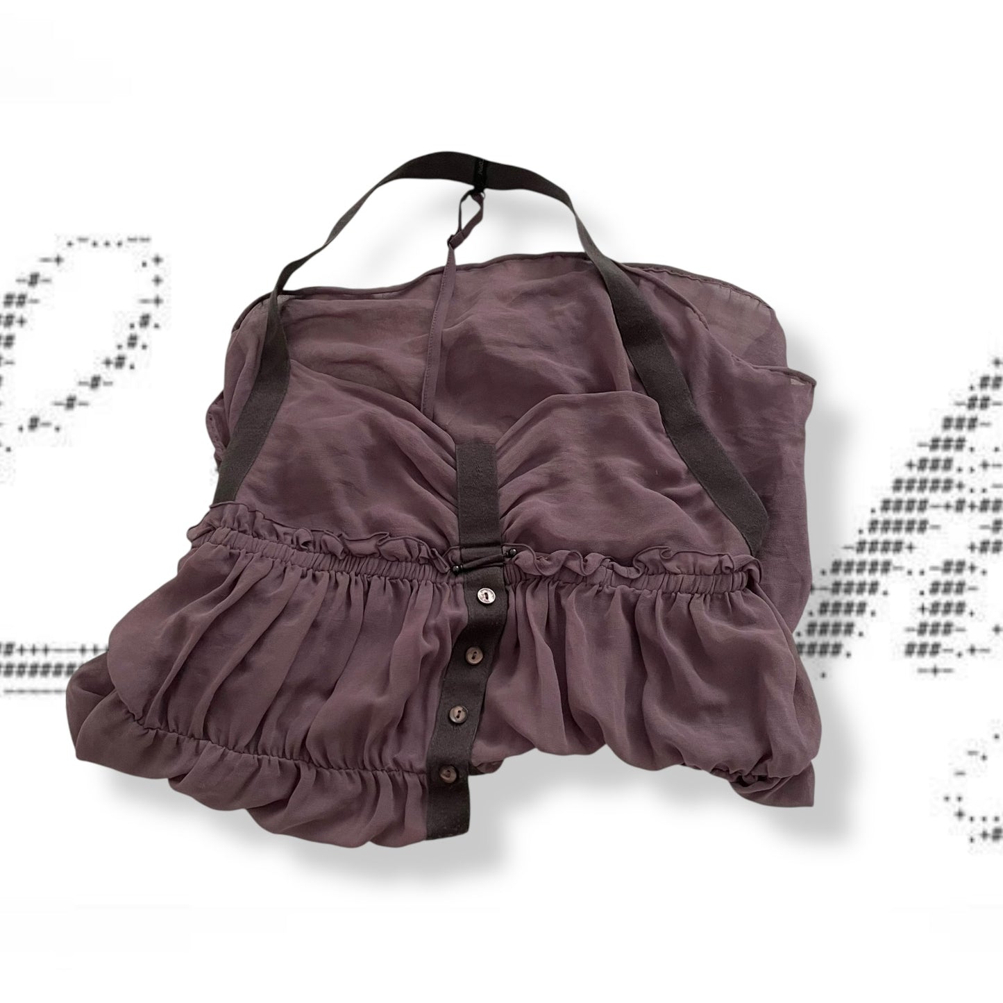 cop copine purple long ruched halter neck sleeveless tunic