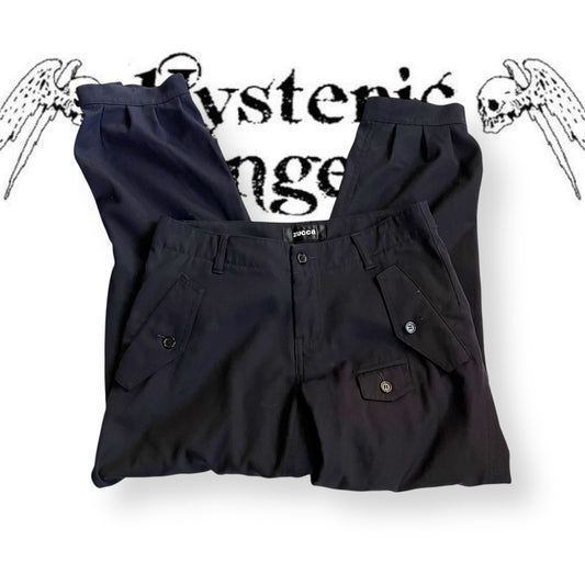 zucca asymmetric navy wool suit cuffed ankle trousers