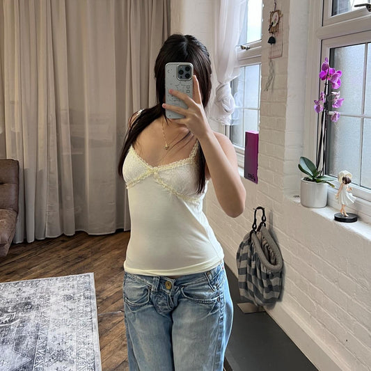 dainty coquette liz lisa pastel cream lacey bust camisole