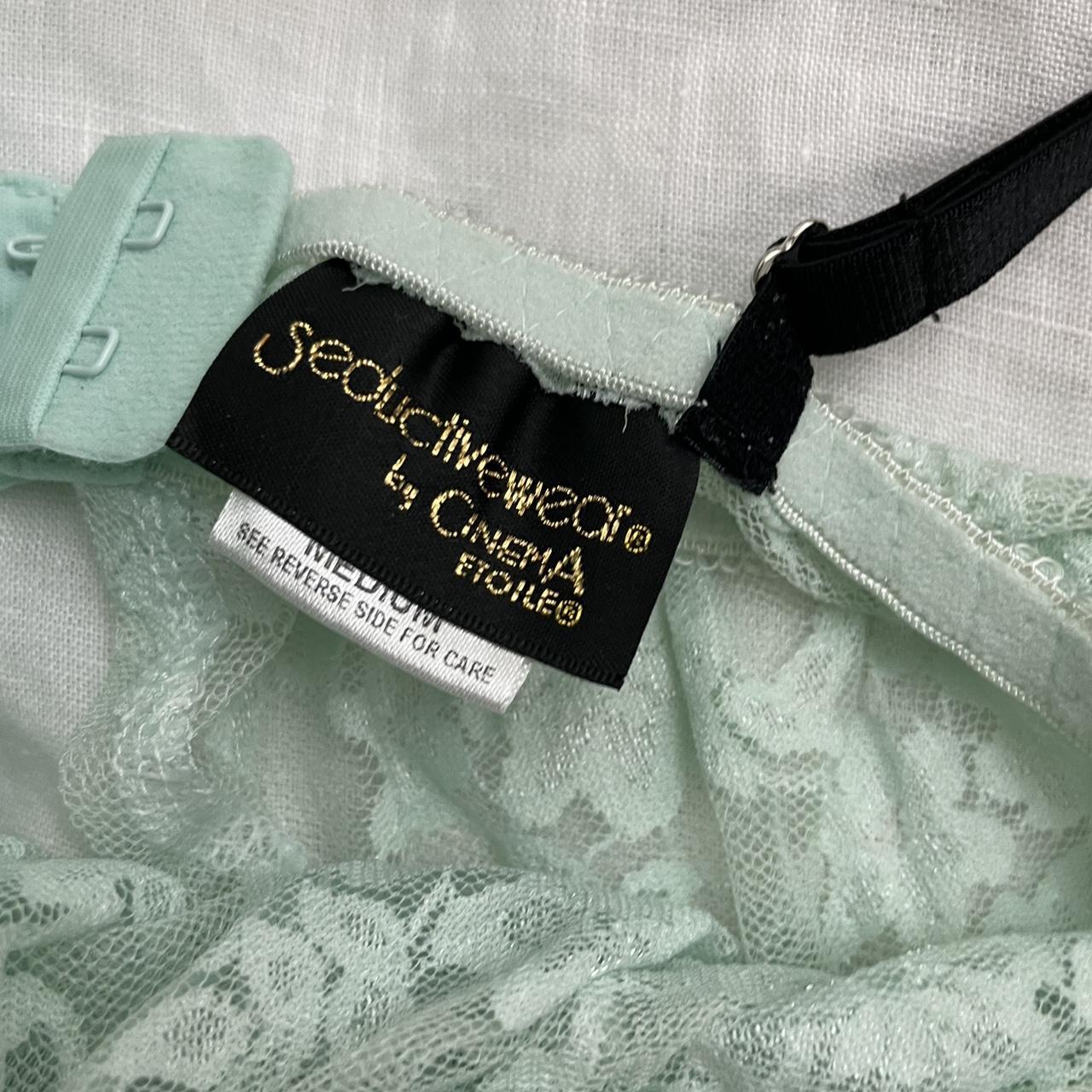 cinema etoile sheer mint green bustier corset babydoll camisole