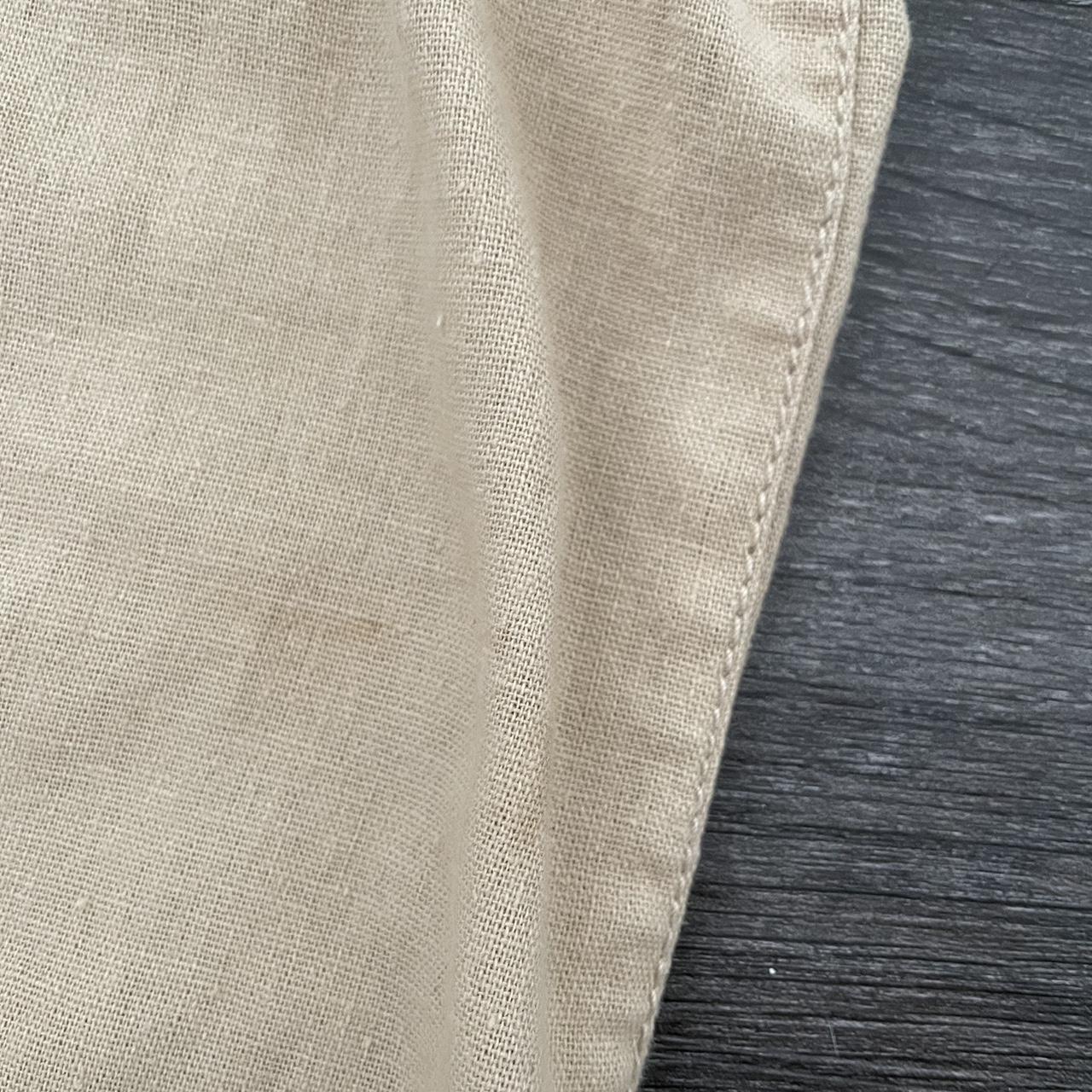 cecil mcbee beige linen hemp blend low rise wide leg cargo trousers