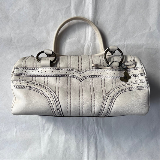 Anna Sui Balletcore Off White Panelled Boxy Handbag